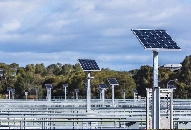 Solar panels at treatment plant