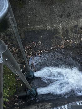 Two 150-millimetre pipes fitted with valves