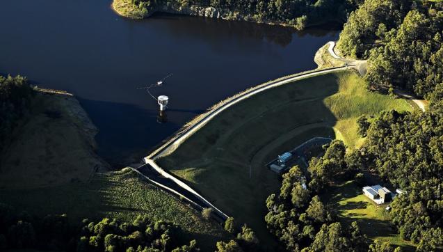 Aerial shot of Tarago Reservoir