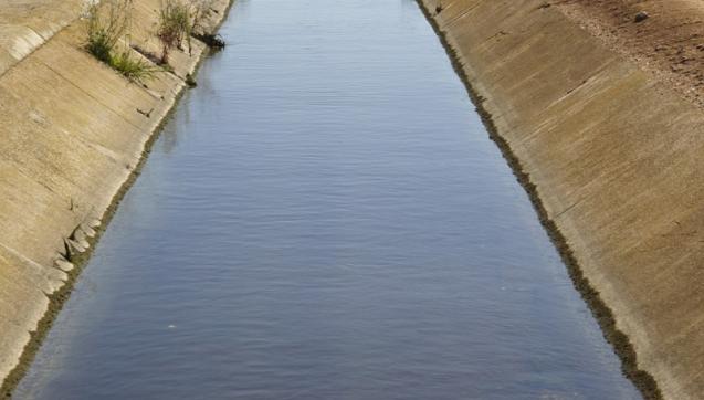 Troughs carrying recycled water at Western Treatment Plant