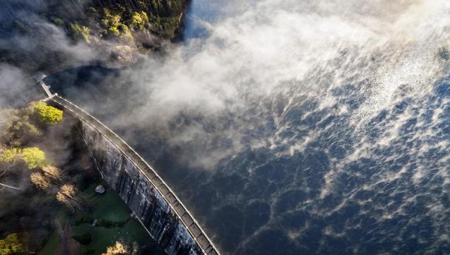 Aerial view of Maroondah reservoir