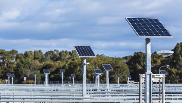 Solar panels at treatment plant