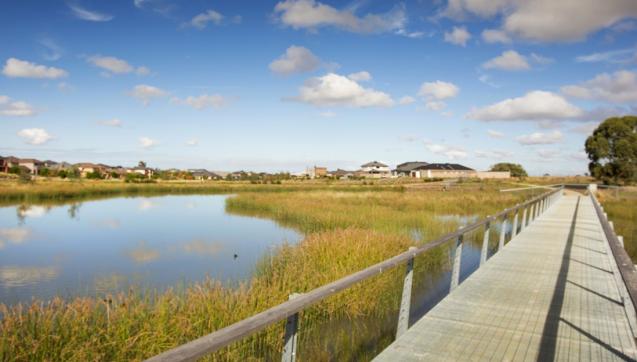 retarding basin with boardwalk