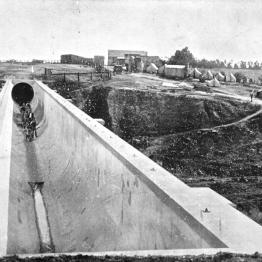 Werribee Aqueduct as completed, showign interior of the sewer