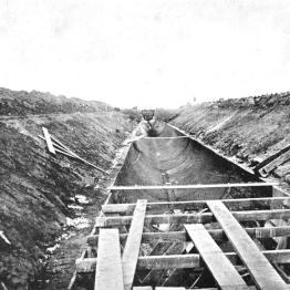 Main Outfall Sewer under construction, showing concrete work