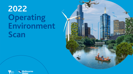 Front cover of Melbourne Water 2022 Operating Environment Scan