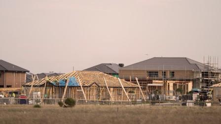 A Melbourne housing estate with houses under construction