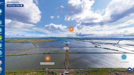 Panorama of wetlands at the Western Treatment Plant, accessible via the virtual tour